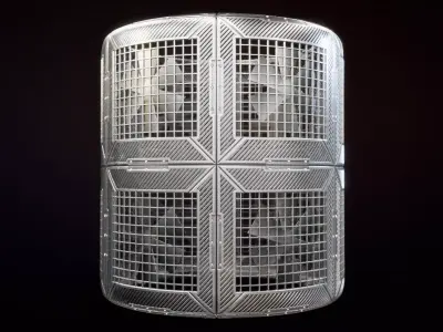 Metal Ventilation Floor with Substance PBR Material and Texture