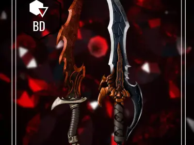 Knight killer and Rasakas Venom fang Low-poly 3D model