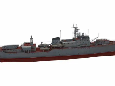 Ugra-class submarine tender Low-poly 3D model