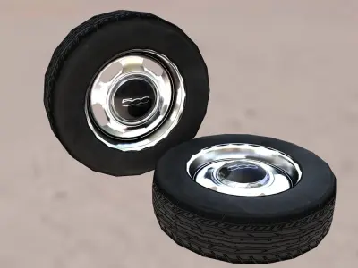 Fiat 500 wheel Low-poly 3D model