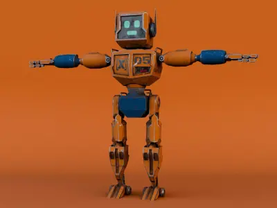 Monitor Bot Low-poly 3D model