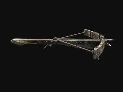 CROSSBOW GENERIC MEDIEVAL WEAPON ORC BALLISTA HUNTER BOLT Low-poly 3D model
