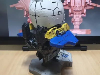 rx-78-7-gundam-bust-1 gundam statue 3D print model