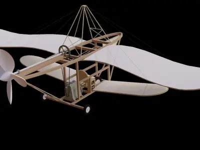 Aircraft biplane 3D model