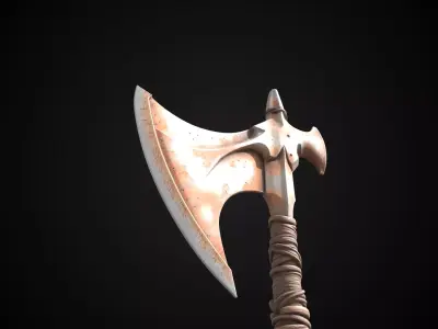 Stylized Orc Sword - Waraxe - Game Ready 3D model