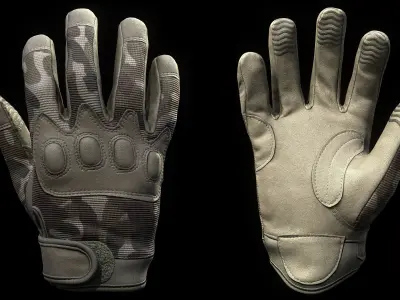 Tactical Gloves 028 Low-poly 3D model