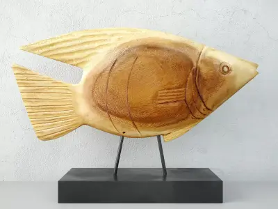 Wooden Fish Sculpture 1 3D model