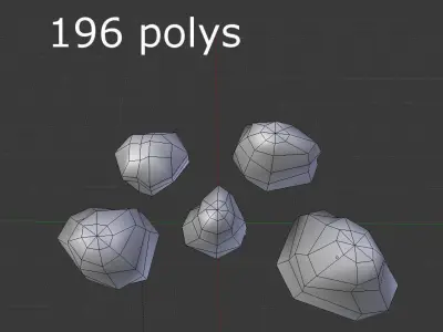 low poly rocks collection 3 four Low-poly 3D model