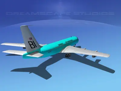 Boeing 707 Braniff 3D model