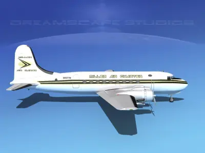 Douglas DC-4 Miller Air Cargo 3D model