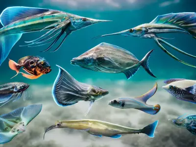 Alien Fish - Scifi Fantasy Creatures - Unreal Engine Support Low-poly 3D model