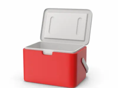 Red Plastic Ice Cooler 3D model