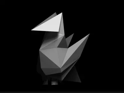 Origami Bird  Low-poly 3D model