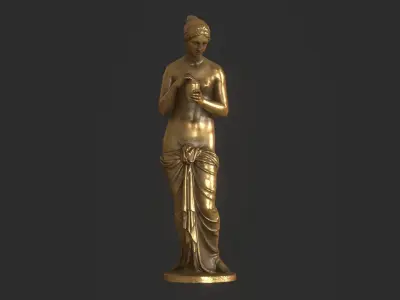 Psyche Statue - Gold Low-poly 3D model