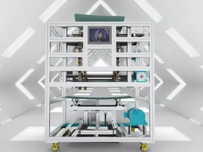 Chain-structure-stacking-machine teflon coating machine 3D model