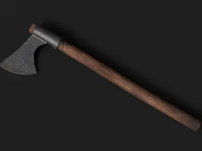 3D Medieval One Handed Axe Game Ready PBR Low-poly 3D model
