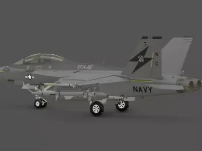FA-18F Super Hornet 3D Model Low-poly 3D model