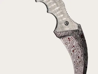 Tactical Combat Knife - The cursed blade - Karambit Low-poly 3D model