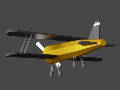 Low poly Aero plane Low-poly 3D model