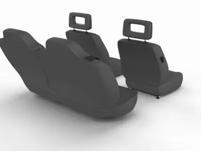 Generic Black Leather Car Seats 3D model