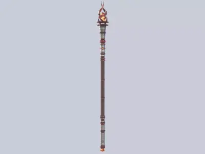 Bloodlust scepter Low-poly 3D model