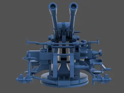 Breda 37-54 twin - Commercial license - 1-72 scale 3D print model