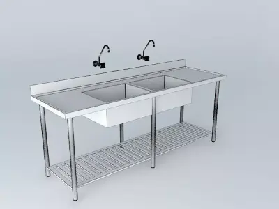Kit 222 Bench Steel 2 Cubas  Alex Marques Free 3D model
