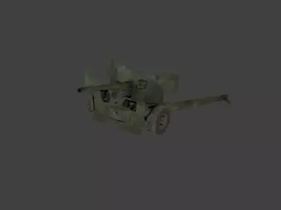 Ordnance QF 6 pounder 57mm M1 anti-tank gun Low-poly 3D model