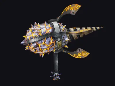 Hammer Mace Maul Bludgeon Mallet Breaker Sledgehammer Melee Low-poly 3D model