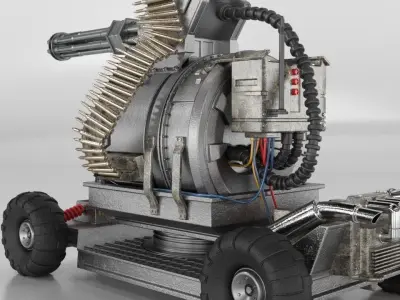 Robat gun Low-poly 3D model