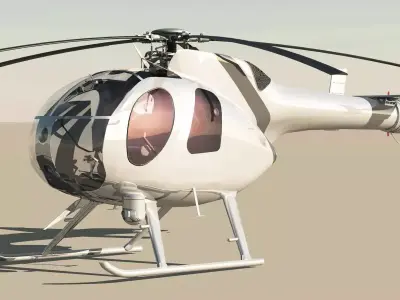 MD-500 Model 369D NOTAR Helicopter 3D model