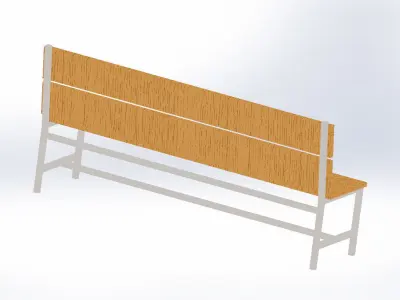 Bench wooden 3D model shop