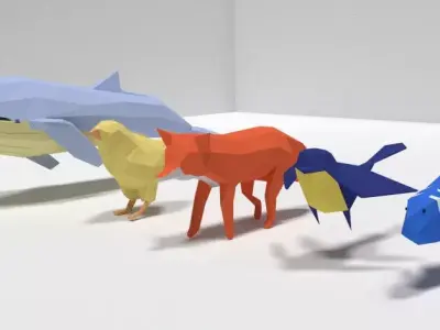 Animated Animal Pack  Low-poly 3D model