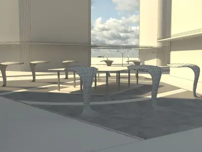 Glass Facade Residential Complex 3D model