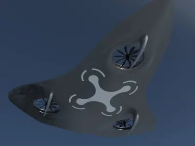 Drone lowpoly futuristic aircraft Low-poly 3D model