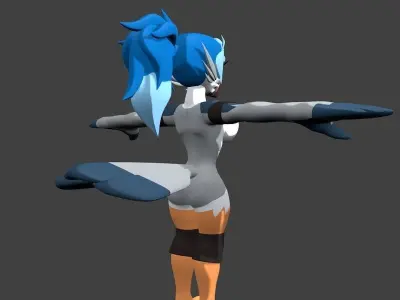 Hurricane the Kite NUDE no rigging Low-poly 3D model