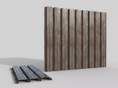 Corrugated galvanized sheets 5 Low-poly 3D model