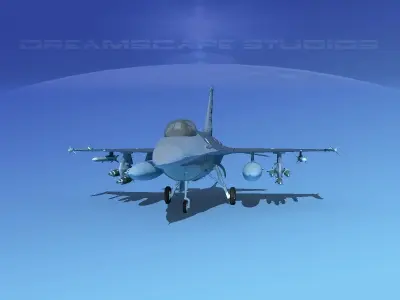 Gen Dyn F-16A Falcon V20 USAF 3D model