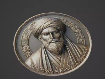 Tariq ibn Ziyad Medallion 3D print model