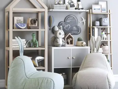 Furniture and toys for nursery 3D model