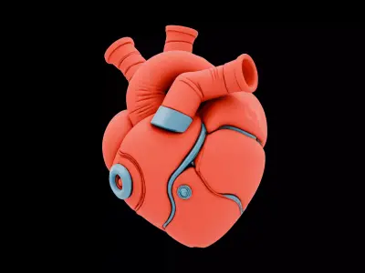 Futuristic Biomechanical Heart Low-poly 3D model purchase