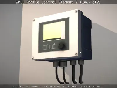 Wall Module Control Element 2 - Low-Poly Low-poly 3D model