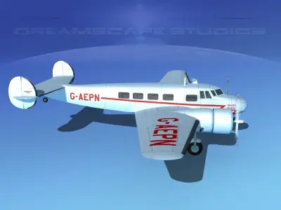 Lockheed L10 Electra Qantas 3D model
