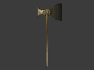 high Details Low-Poly axe - 1000 Polygons Low-poly 3D model