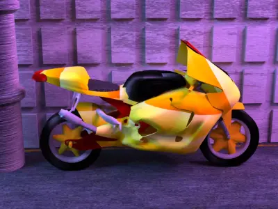 3D Heavy bike Bumble Bee edition  Low-poly 3D model