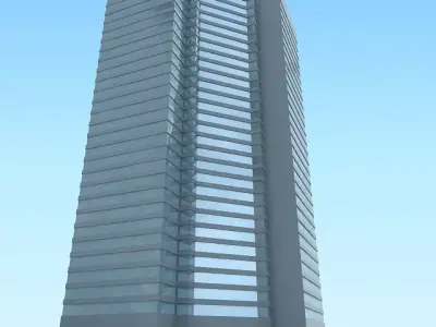 Modern Full Glass Building 87 3D model