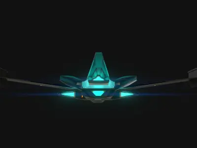 SciFi Jet Low-poly 3D model