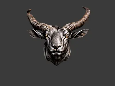 Bull Animal Head Low-poly 3D model