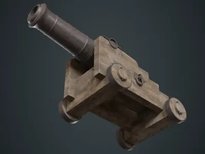 Vessel Cannon 1B Low-poly 3D model