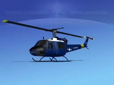Bell UH-1B Iroquois V09 US Air Force 3D model